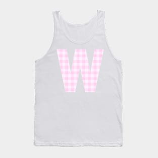 Copy of Pink Letter W in Plaid Pattern Background. Tank Top